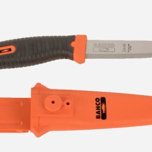 CUCHILLO MULTIUSO CON MANGO BIMATERIAL CON FUNDA